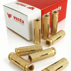 Vesta BMA Pirinç Dübel | Metal ve Beton Yüzeyler için Yüksek Tutunmalı Pirinç Dişli Dübel